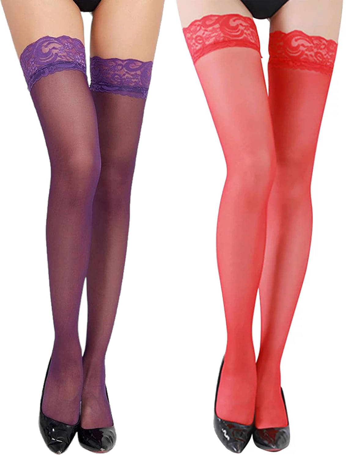     			Neska Moda Pack of 2 Women's Nylon Full length Stockings ( Multicolor )