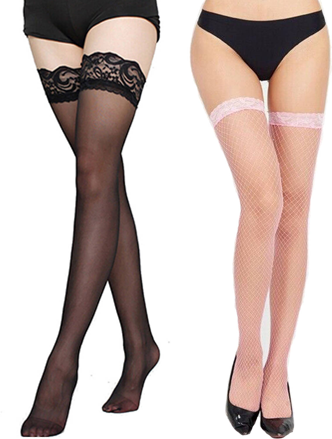     			Neska Moda Pack of 2 Women's Nylon Full length Stockings ( Multicolor )