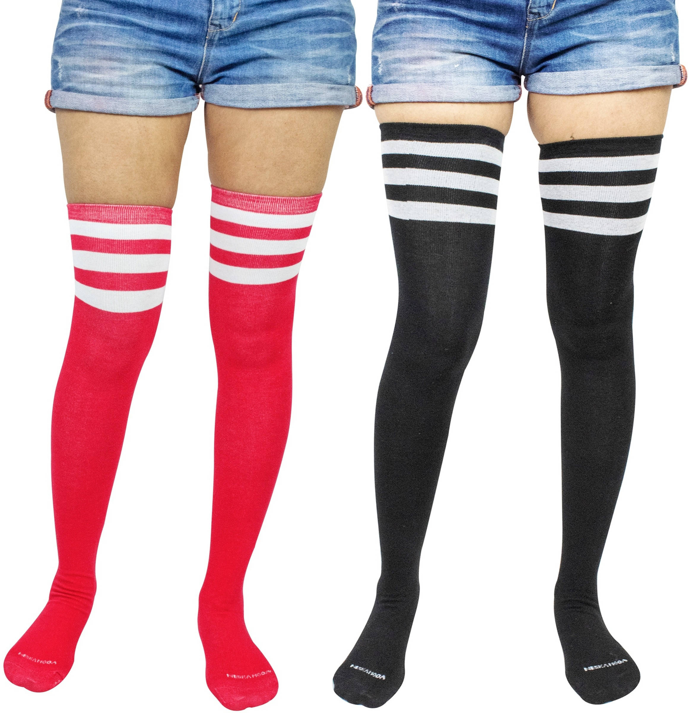     			Neska Moda Pack of 2 Women's Cotton Full length Stockings ( Multicolor )