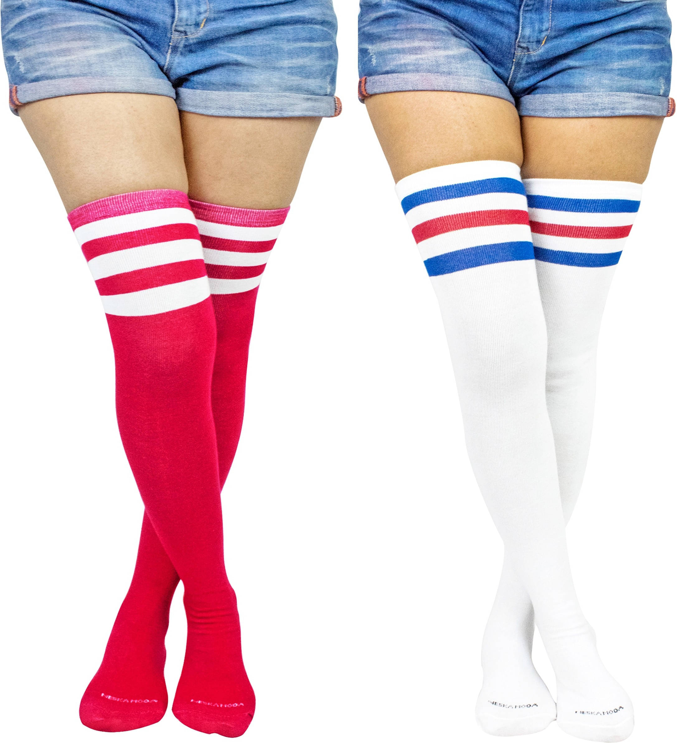 Neska Moda Pack of 2 Women's Cotton Full length Stockings ( Multicolor )     			Neska Moda Pack of 2 Women's Cotton Full length Stockings ( Multicolor )