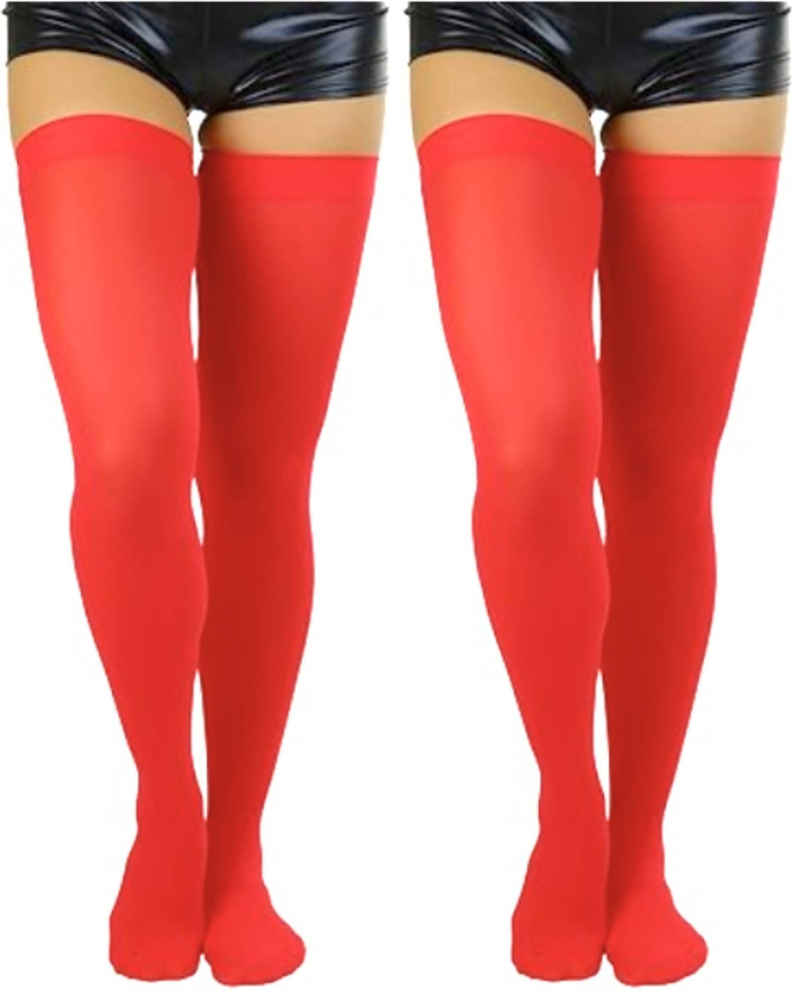     			Neska Moda Pack of 2 Women's Nylon Full length Stockings ( Red )