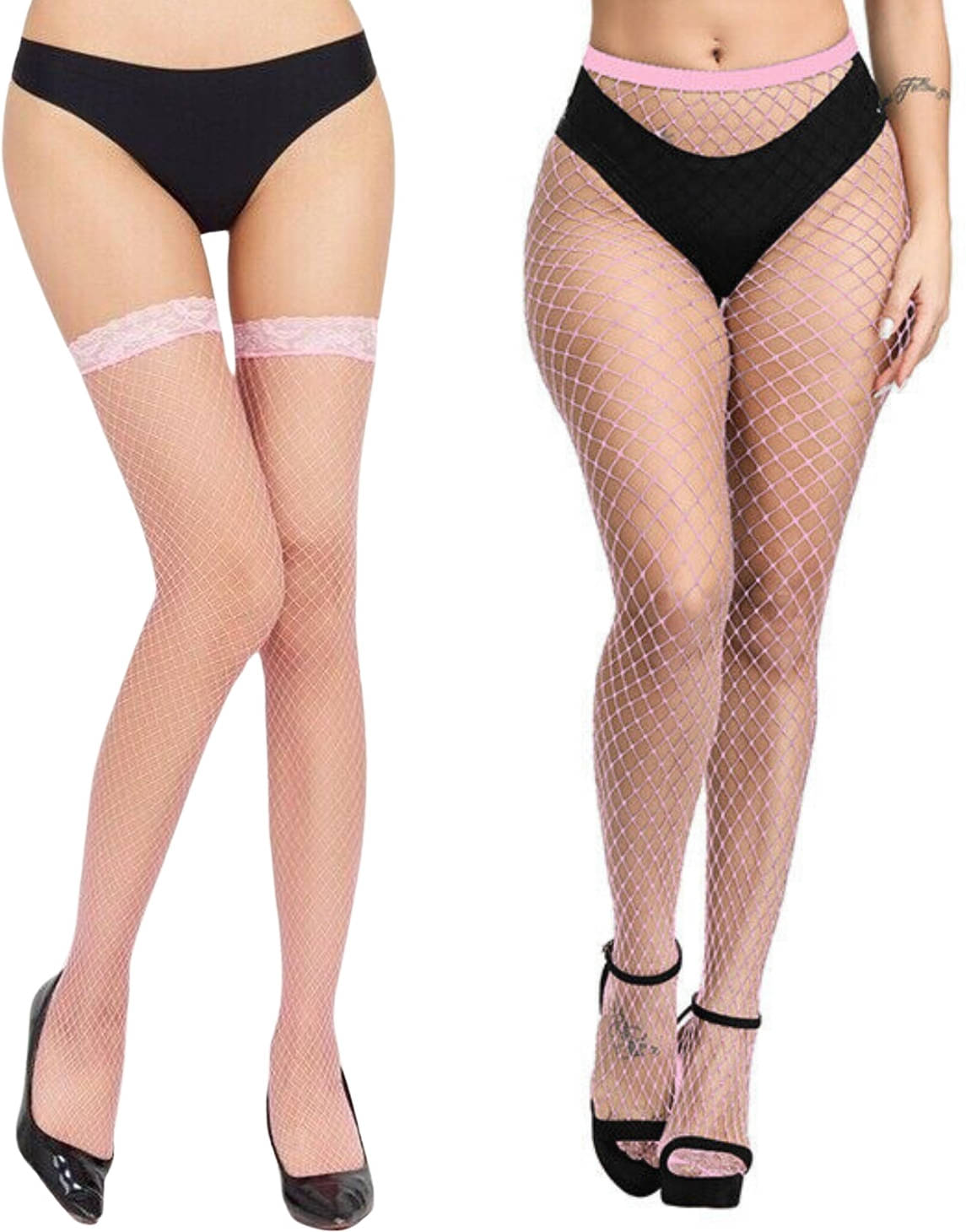     			Neska Moda Pack of 2 Women's Nylon Full length Stockings ( Pink )