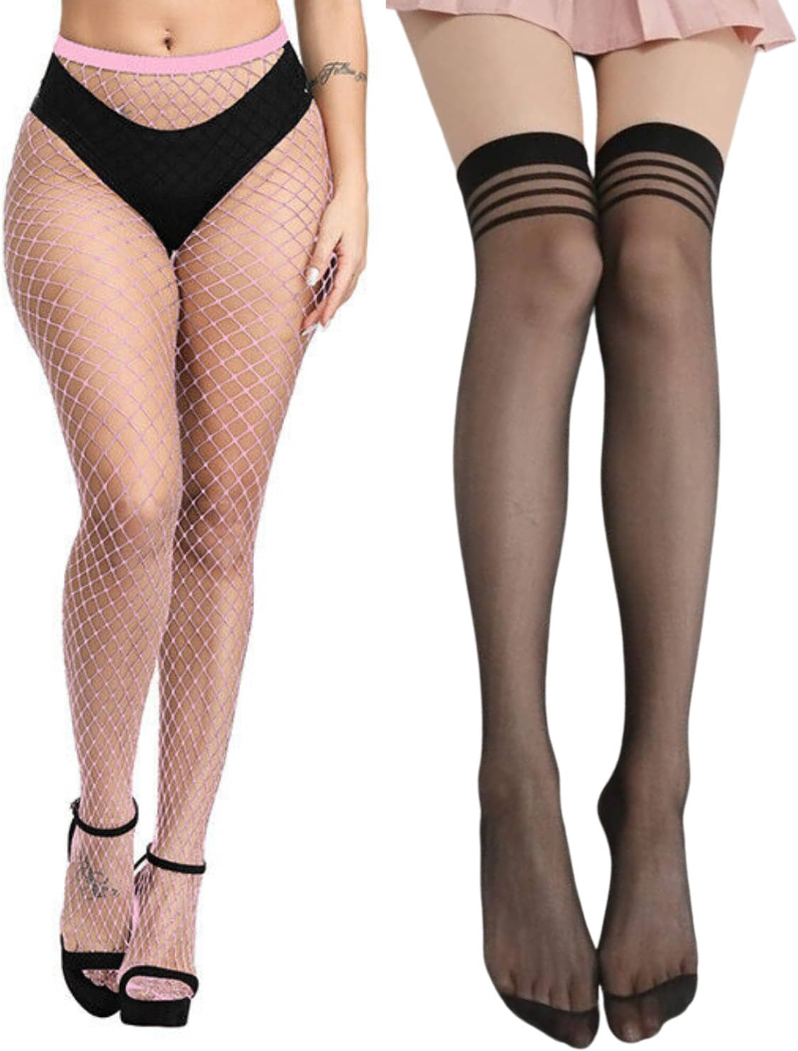     			Neska Moda Pack of 2 Women's Nylon Full length Stockings ( Multicolor )