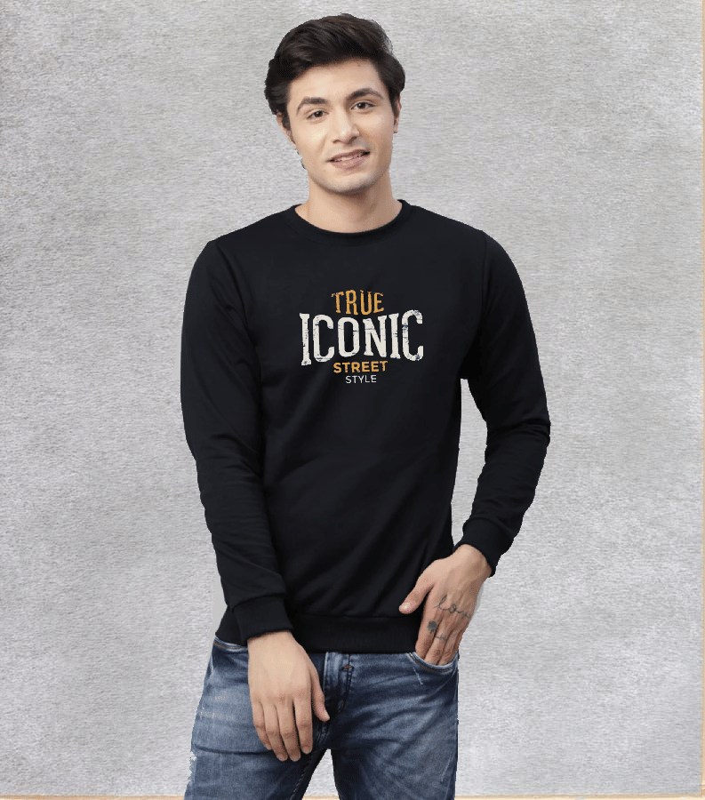     			Reya Cotton Blend Round Neck Men's Sweatshirt - Black ( Pack of 1 )