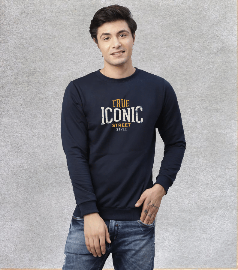 Reya Cotton Blend Round Neck Men's Sweatshirt - Blue ( Pack of 1 ) Reya Cotton Blend Round Neck Men's Sweatshirt - Blue ( Pack of 1 )