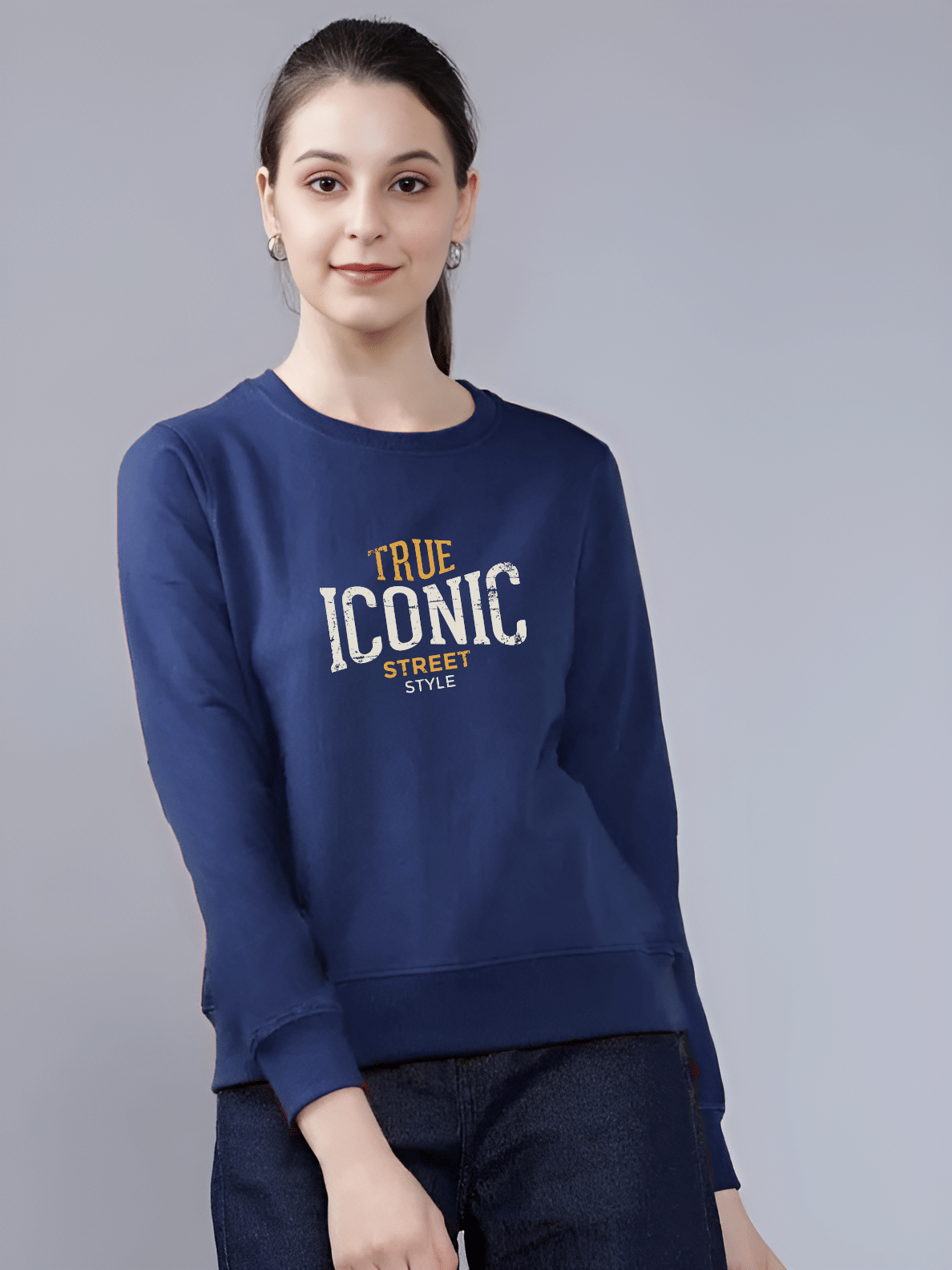     			Reya Cotton Blend Women's Non Hooded Sweatshirt ( Blue )
