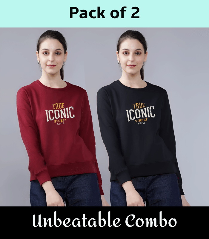 Reya Cotton Blend Women's Non Hooded Sweatshirt ( Multicolor 1 ) Reya Cotton Blend Women's Non Hooded Sweatshirt ( Multicolor 1 )