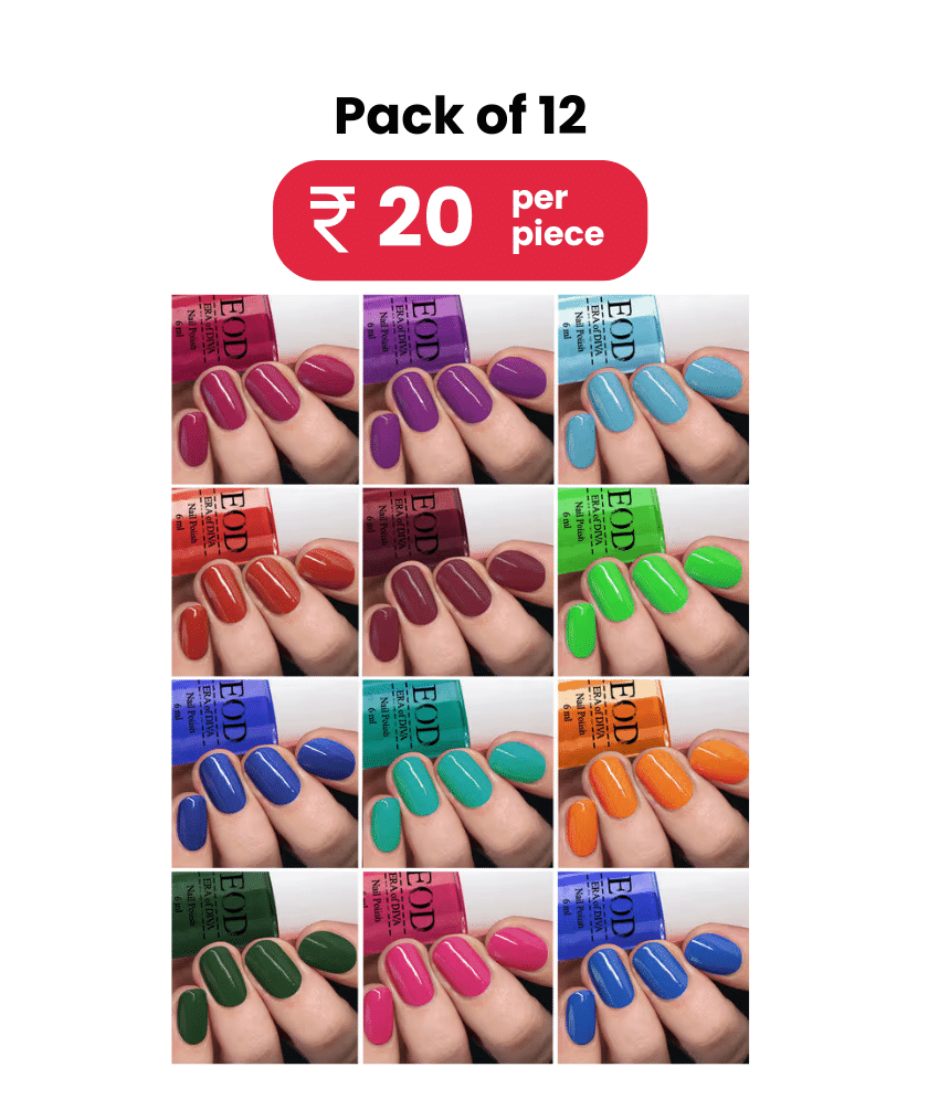     			EOD Glossy High Shine Nail Polish Set, Multi Colour, 6ml each (Pack of 12)