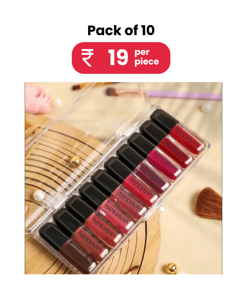 NANDIAYAN Multi Matte Waterproof Liquid Lipstick ( Pack of 10 ) NANDIAYAN Multi Matte Waterproof Liquid Lipstick ( Pack of 10 )