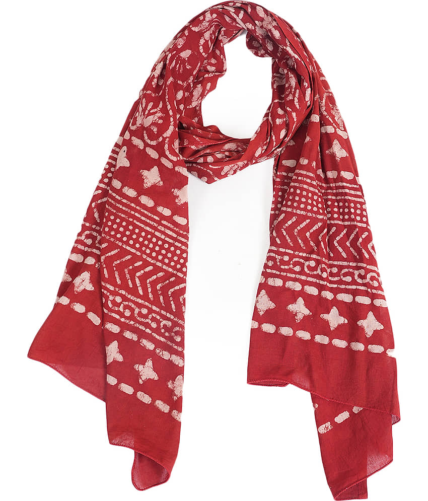 STYLE SHOES RED Cotton Women's Stole ( Pack of 1 ) - Dupattas & Shawls | Buy online on ZillyBuy