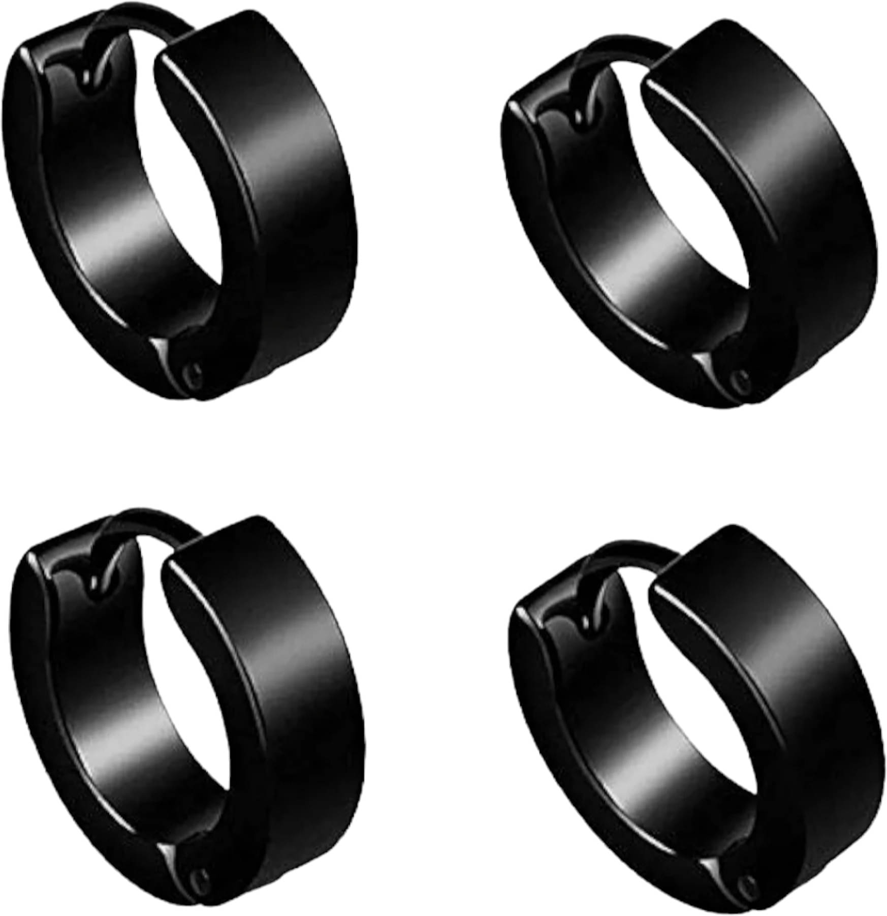 Shree Ju Trending Black Hinged Bali Combo For Men Women Boys Girls Unisex (2 Sets)     			Shree Ju Trending Black Hinged Bali Combo For Men Women Boys Girls Unisex (2 Sets)