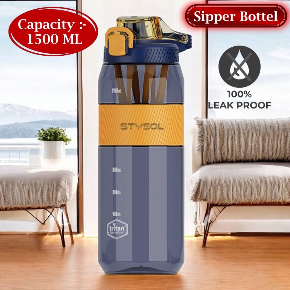 Stysol Sipper Water Bottel Blue Plastic Sipper Water Bottle 1500 mL ( Set of 1 ) Stysol Sipper Water Bottel Blue Plastic Sipper Water Bottle 1500 mL ( Set of 1 )