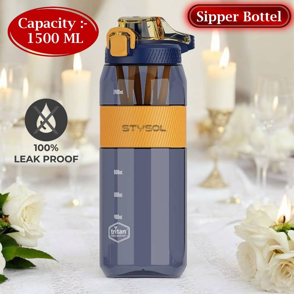 Stysol Sipper Water Bottel Blue Plastic Sipper Water Bottle 1500 mL ( Set of 1 ) Stysol Sipper Water Bottel Blue Plastic Sipper Water Bottle 1500 mL ( Set of 1 )