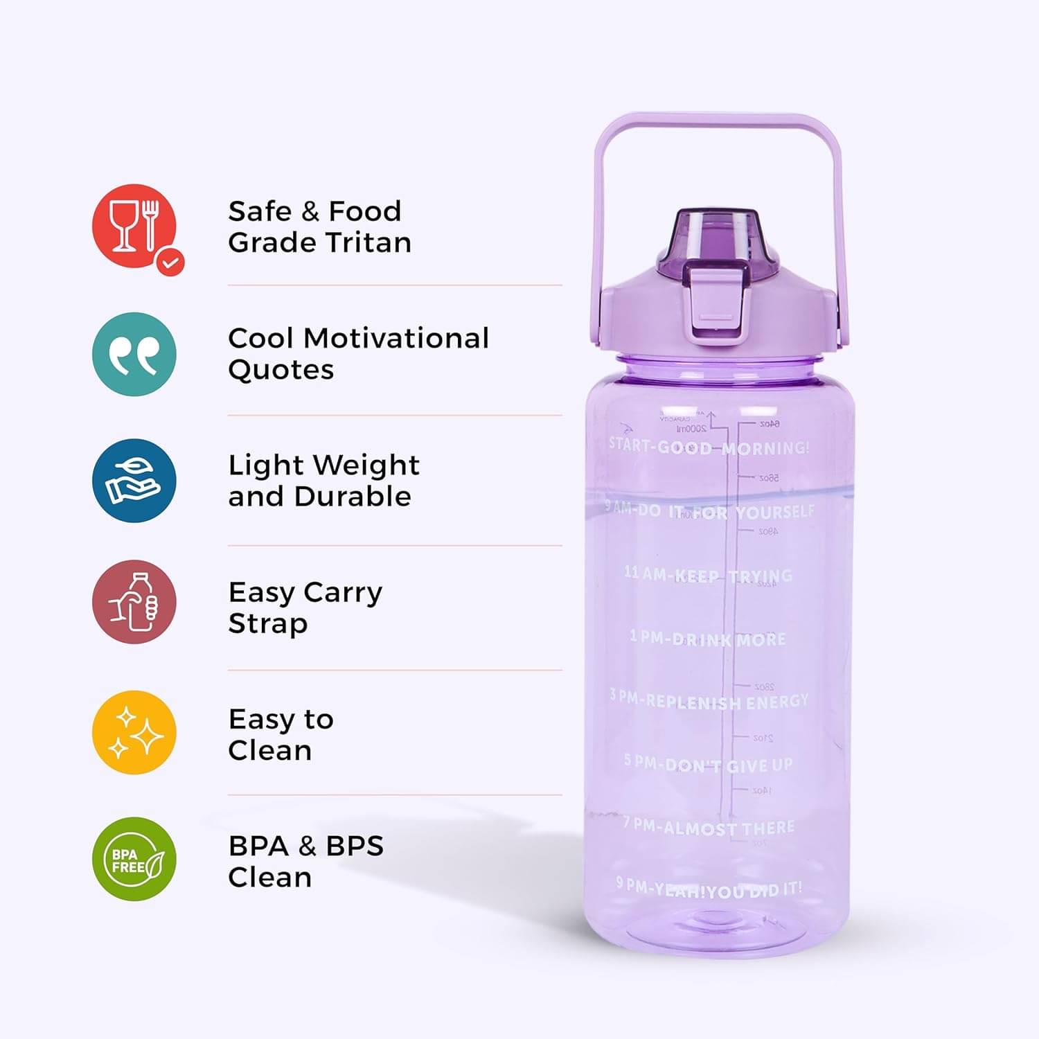     			Stysol Sipper Water Bottel Purple Plastic Sipper Water Bottle 2000 mL ( Set of 1 )