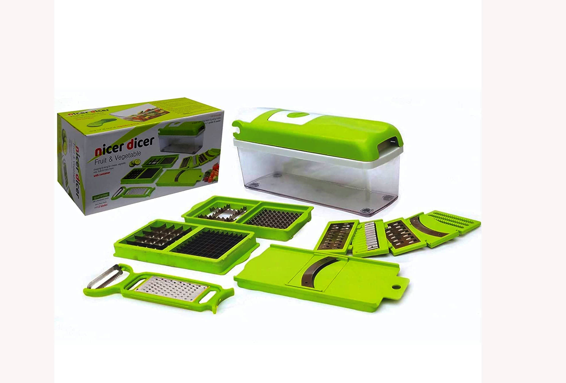 Swaraa Kitchenware 12 in 1 Multipurpose Chopper, Fruits & Vegetable Cutters, Grater Peeler Chipser, Unbreakable Food Grade Body, Easy Push to Clean Button Slicer Dicer, Chopper for Kitchen Swaraa Kitchenware 12 in 1 Multipurpose Chopper, Fruits & Vegetable Cutters, Grater Peeler Chipser, Unbreakable Food Grade Body, Easy Push to Clean Button Slicer Dicer, Chopper for Kitchen