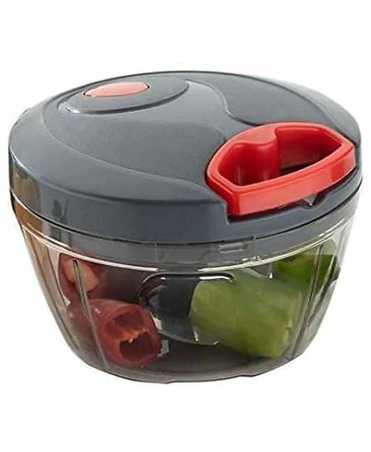     			Swaraa Kitchenware Kitchen Dori Handy Vegetable and Fruit Manual Onion Dry Fruit Salad Maker Vegetable Quick String Chopper Machine 450ml Grey