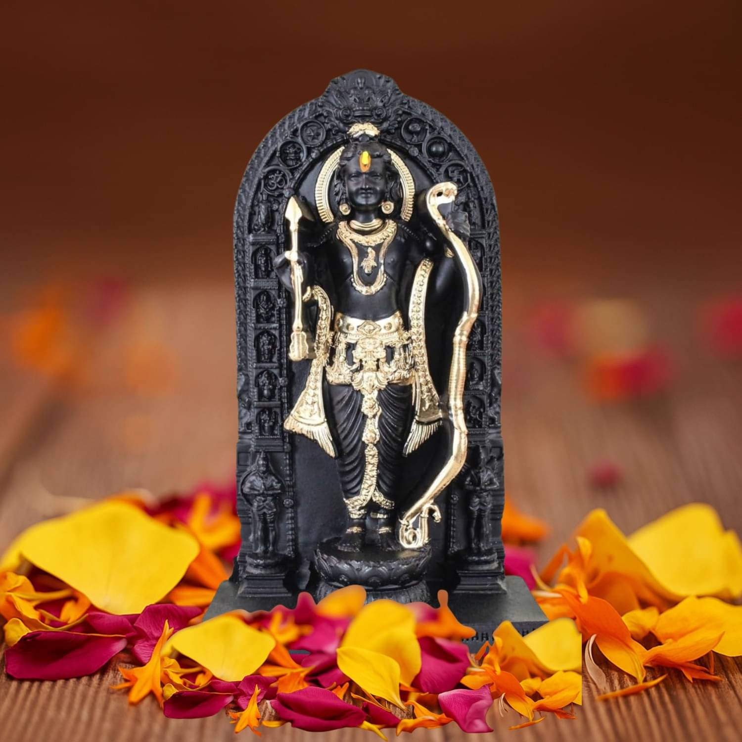     			Tiny Shiny Resin Lord Ram Idol ( 9.5 cm )
