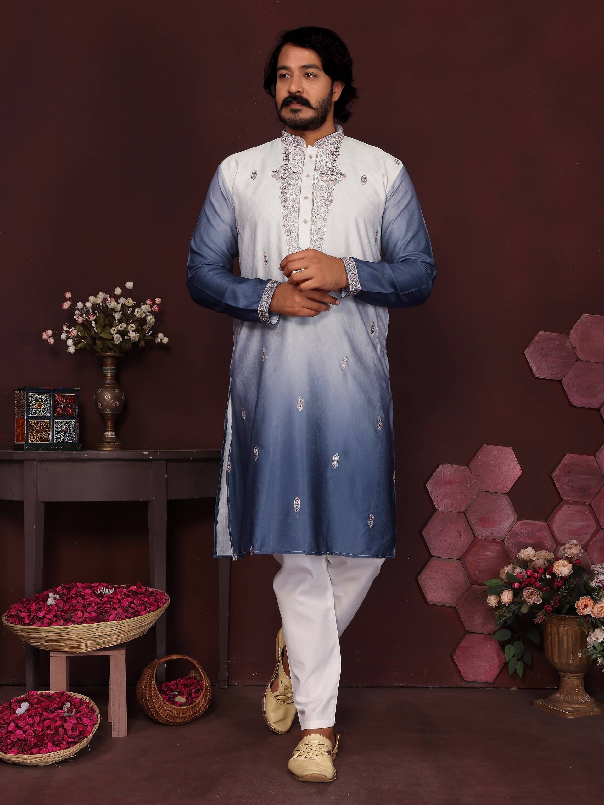     			Topshop Fashion Multicolor Cotton Regular Fit Men's Kurta Pyjama Set ( Pack of 1 )