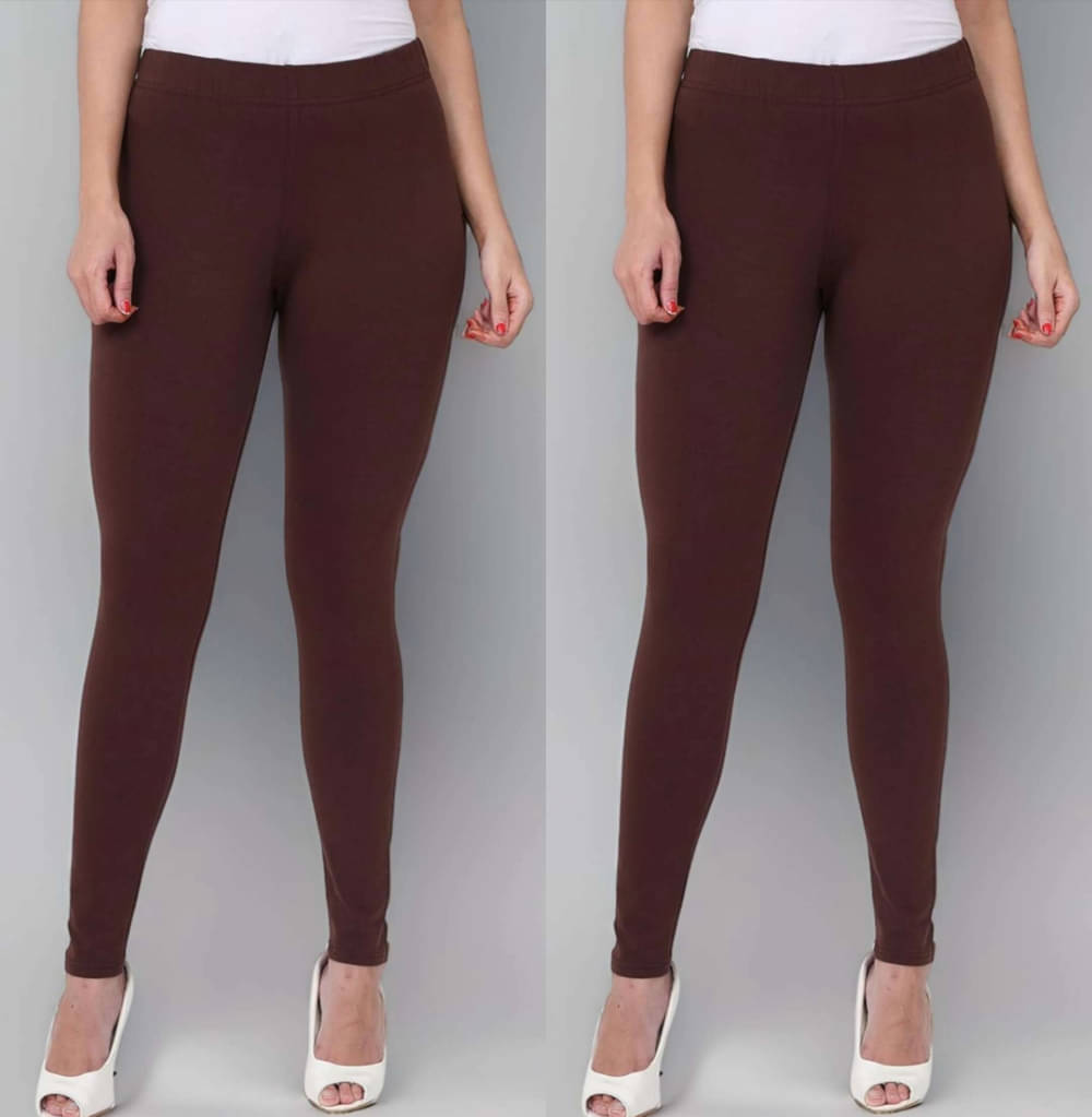     			ULTIMATE SHOPPING NETWORK Pack of 2 Cotton Women's Leggings ( Brown )