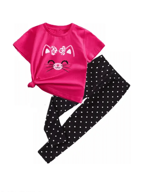     			VELION Pack of 1 Baby Girls 100% Cotton T-shirt & Pants ( Pink )