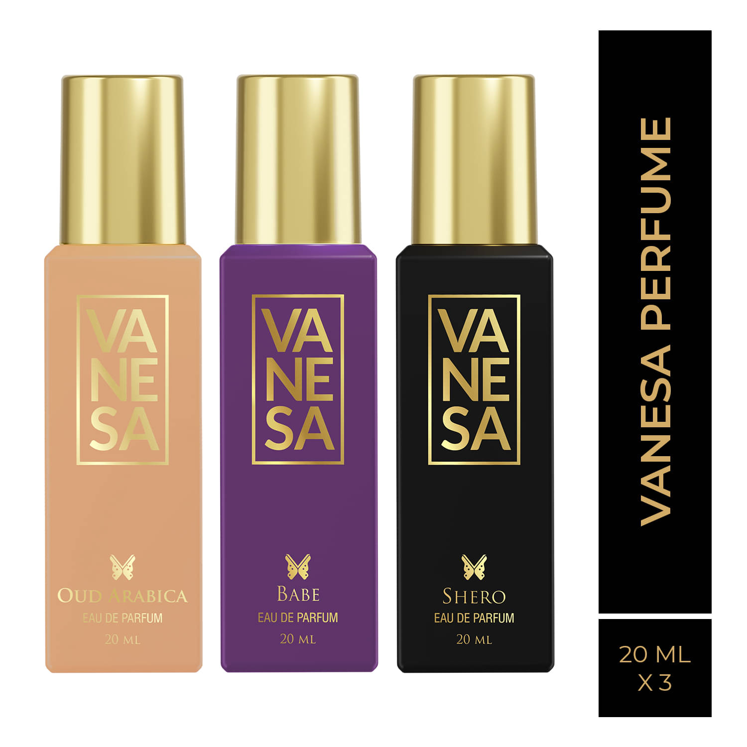 Vanesa Babe, Shero & Oud Arebica Perfume Long Lasting Eau de Parfum For Women 20ml Each (Pack of 3)     			Vanesa Babe, Shero & Oud Arebica Perfume Long Lasting Eau de Parfum For Women 20ml Each (Pack of 3)