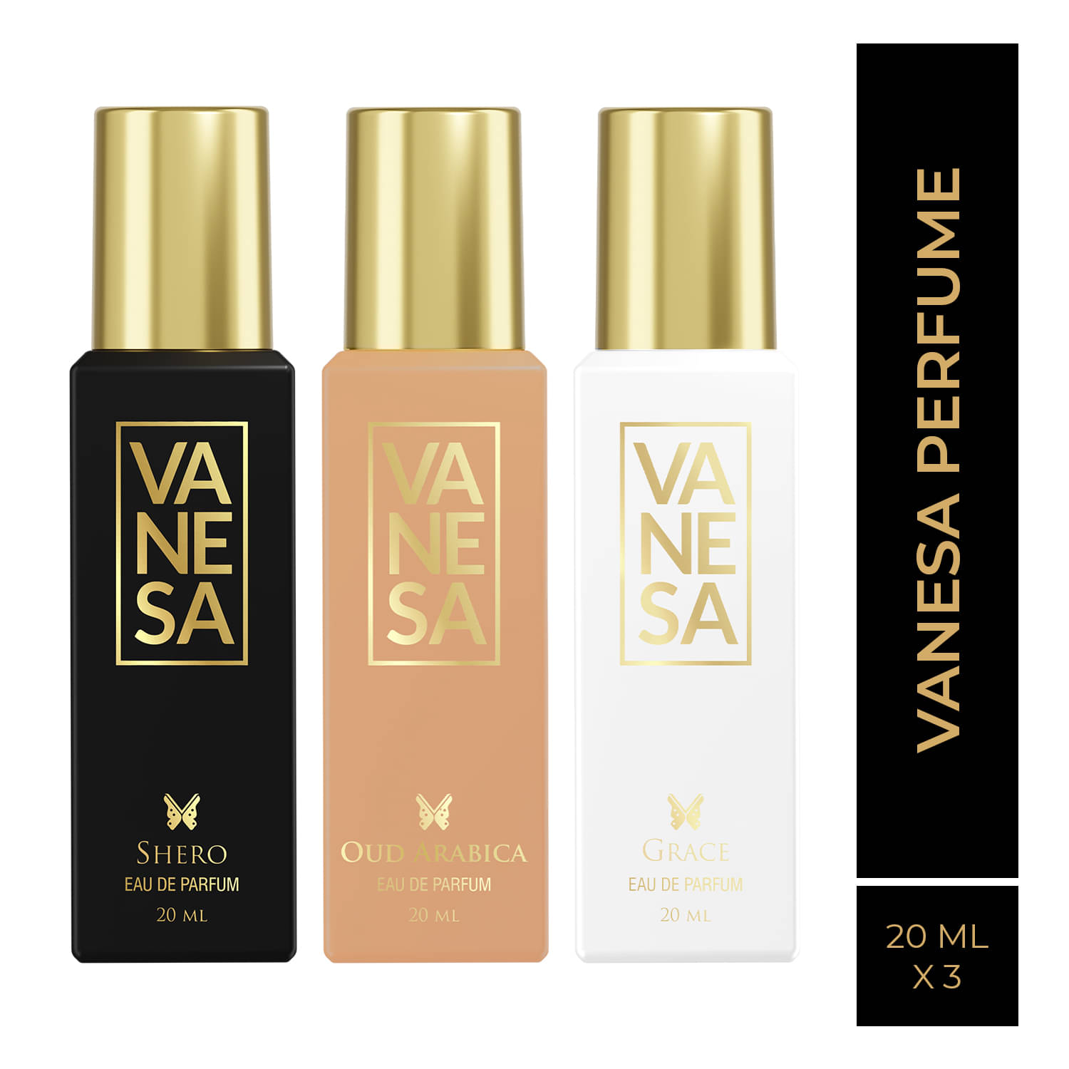     			Vanesa Shero, Grace & Oud Arebica Long Lasting Eau de Parfum 20 ml Each For Women (Pack of 3)