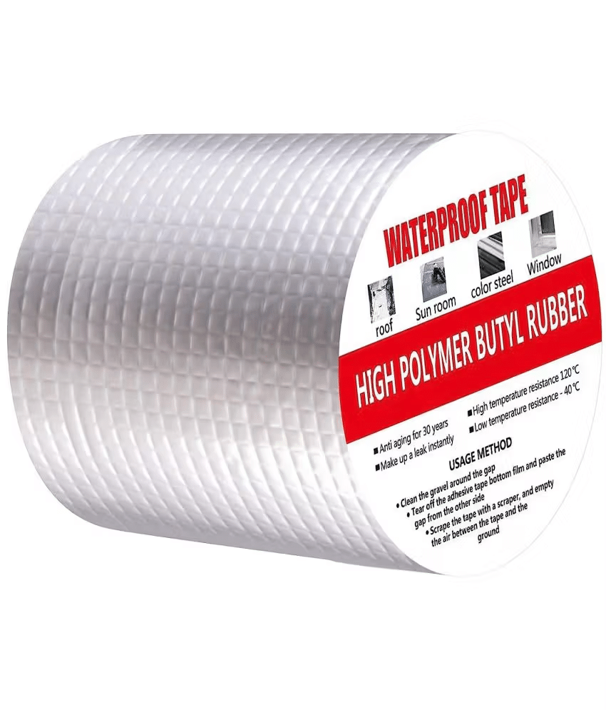 sakimo 10 cm X 5 meter leakage repair waterproof tape for pipe leakage water leakage in tank roof water leakage solution Aluminium Foil Tape Super Waterproof Adhesive Tape sakimo 10 cm X 5 meter leakage repair waterproof tape for pipe leakage water leakage in tank roof water leakage solution Aluminium Foil Tape Super Waterproof Adhesive Tape