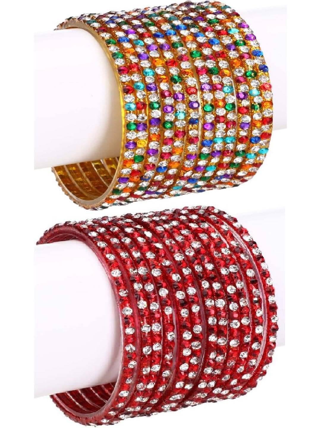 1 Time Multicolor Bangle Set ( Pack of 2 ) 1 Time Multicolor Bangle Set ( Pack of 2 )