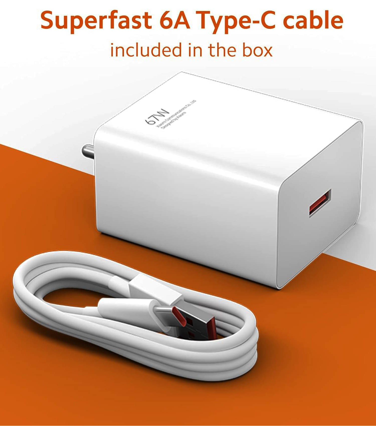 67W Fast Charger with USB-C Cable Compatible with all devices (White) 67W Fast Charger with USB-C Cable Compatible with all devices (White)