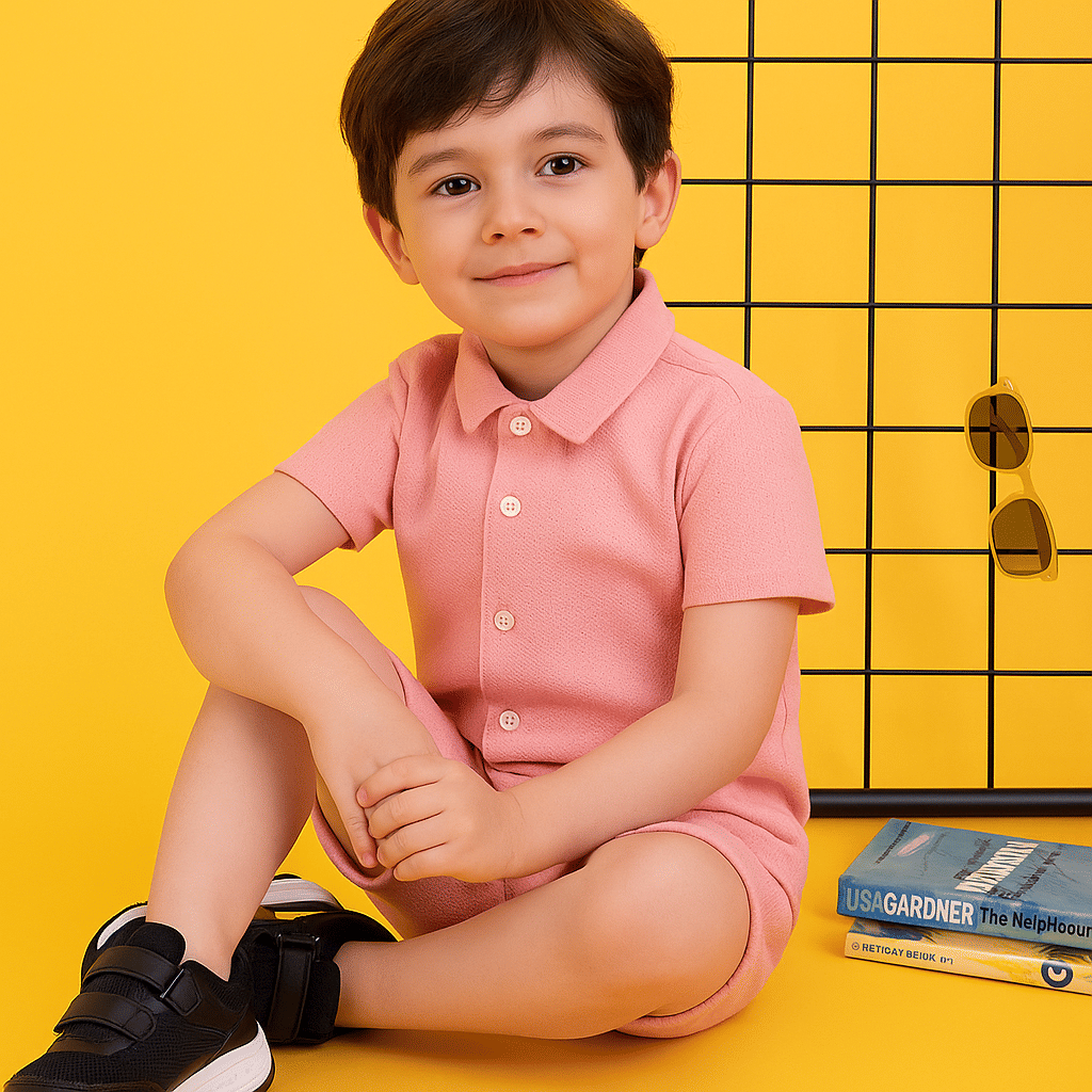     			ALY JOHN Pack of 1 Baby Boys Cotton Shirts & Pants Set ( Pink )