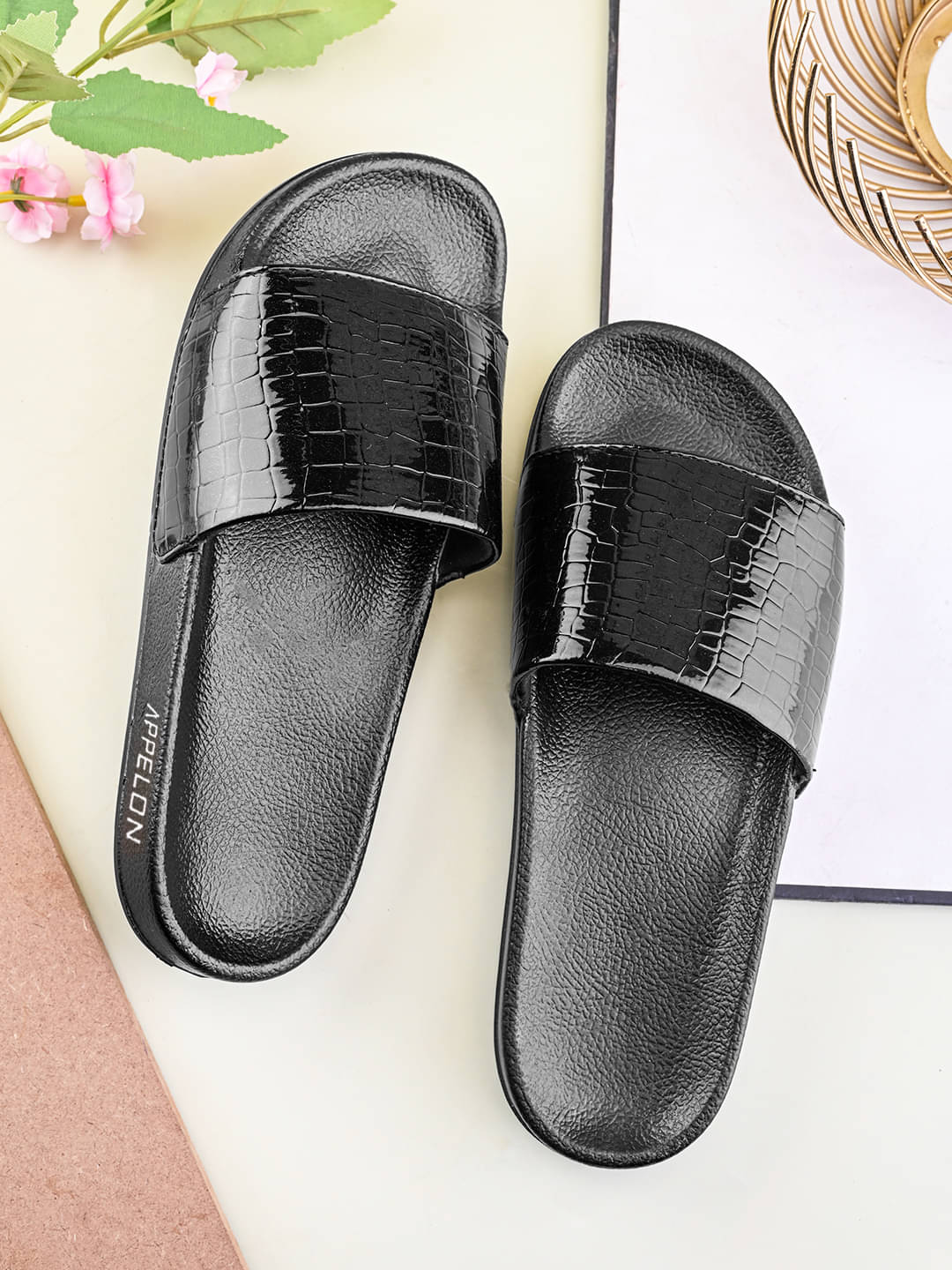     			APPELON Black Women's Flip Flop
