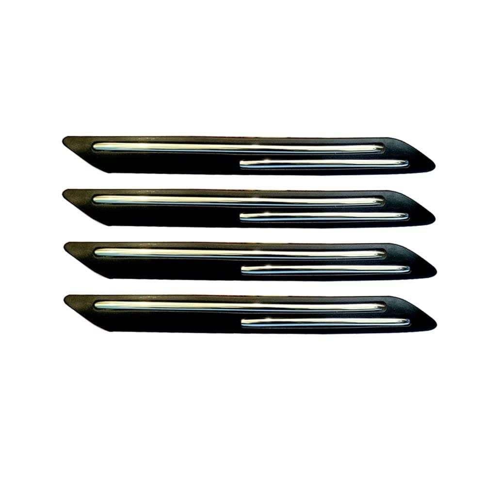     			AUTOXYGEN Car Bumper Protector Scratch Gurad with Double Chrome Strip (Black) Front & Back Strong Durable Bumper Protector Accessories