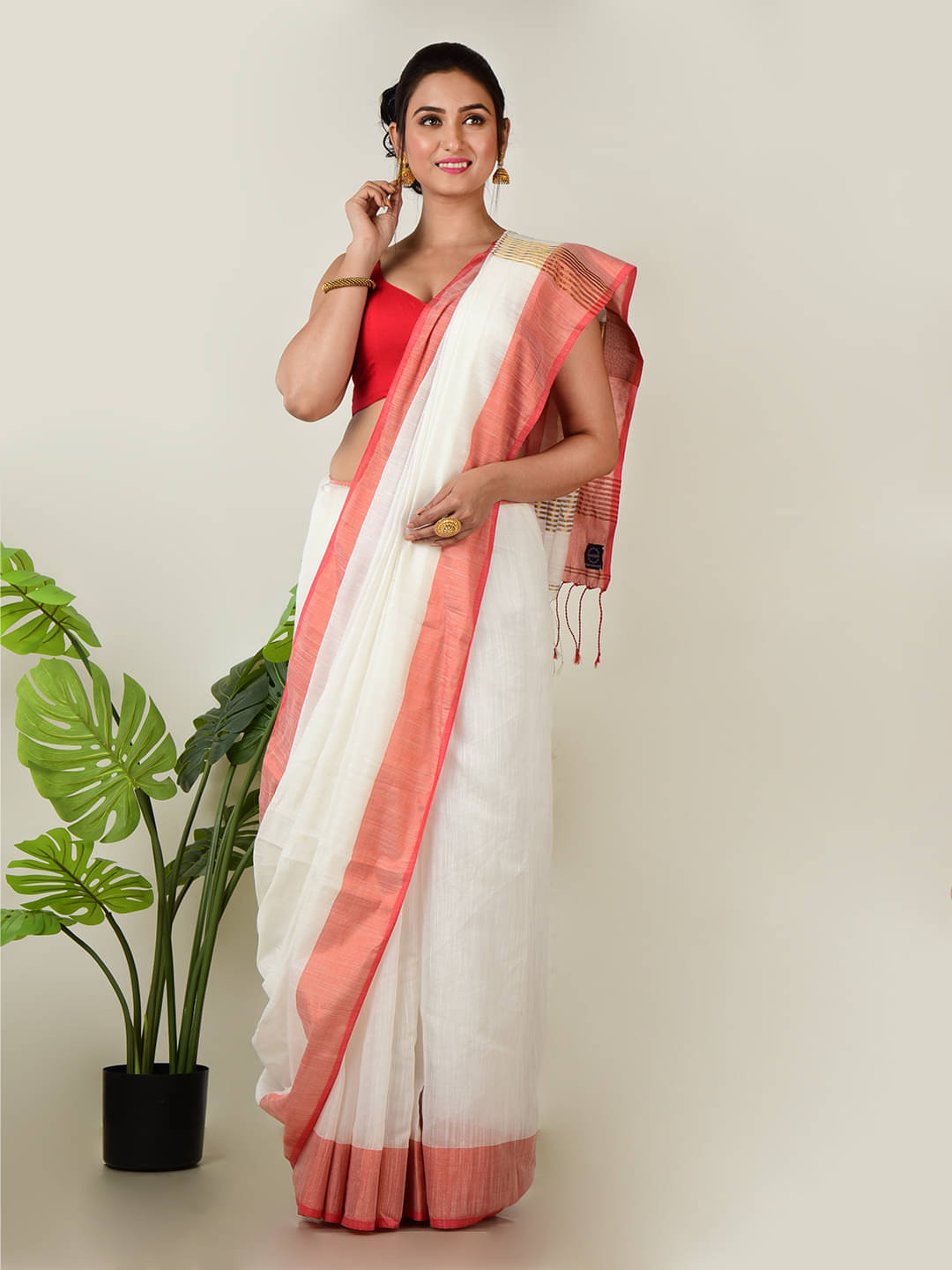     			Aakar Cotton Self Design Saree Without Blouse Piece ( Multicolor 6 )