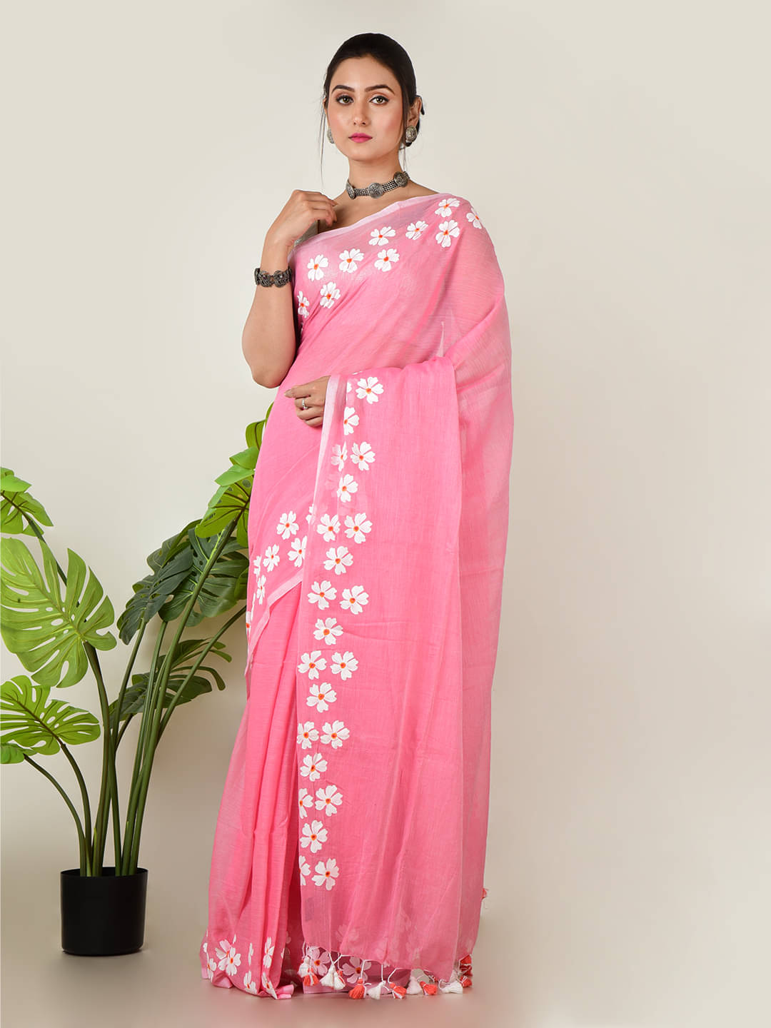 Aakar Cotton Self Design Saree Without Blouse Piece ( Multicolor )     			Aakar Cotton Self Design Saree Without Blouse Piece ( Multicolor )