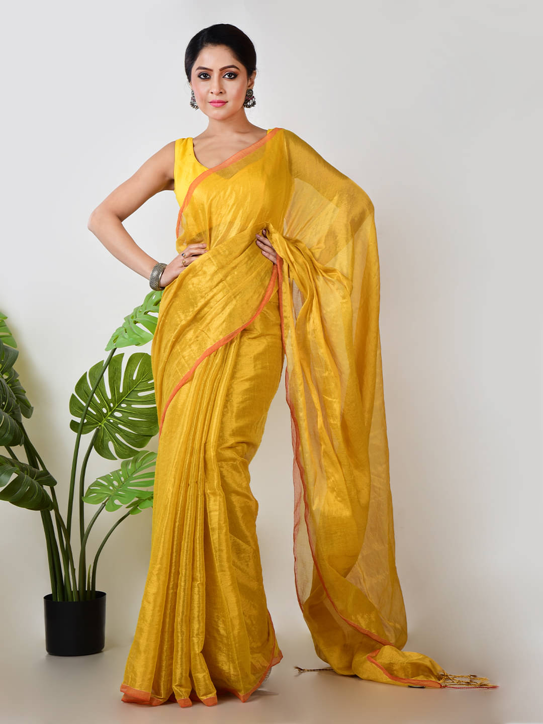 Aakar Tissue Self Design Saree With Unstitched Blouse Piece ( Multicolor 6 ) Aakar Tissue Self Design Saree With Unstitched Blouse Piece ( Multicolor 6 )