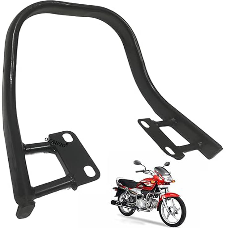     			Bike Backrest with Grab Handle for Hero Splendor | Heavy Duty Metal Seat Support Bar for Pillion Rider | Comfortable & Durable Rear Back Rest (Black, Compatible with All Splendor Models)