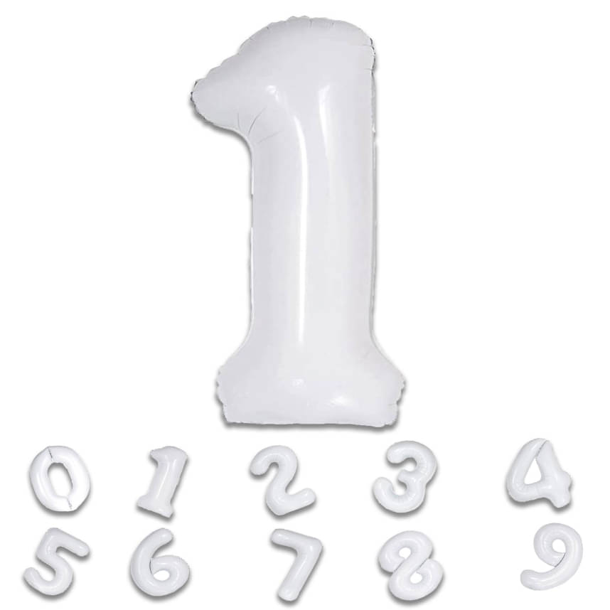     			Bubble Bells  White Number 1 Foil Balloon – 32 Inches | Helium Balloon for Party & Celebration Decoration