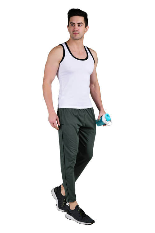 CHARMZ Olive Green Lycra Men's Trackpants ( Pack of 1 ) CHARMZ Olive Green Lycra Men's Trackpants ( Pack of 1 )
