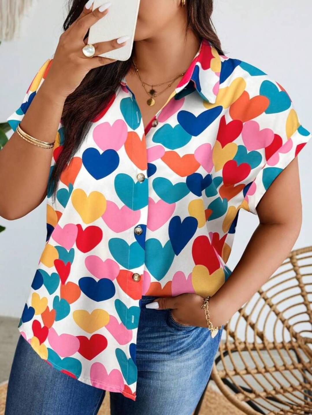 Derifa Women Printed Cotton Blend Shirt ( Multicolor )     			Derifa Women Printed Cotton Blend Shirt ( Multicolor )
