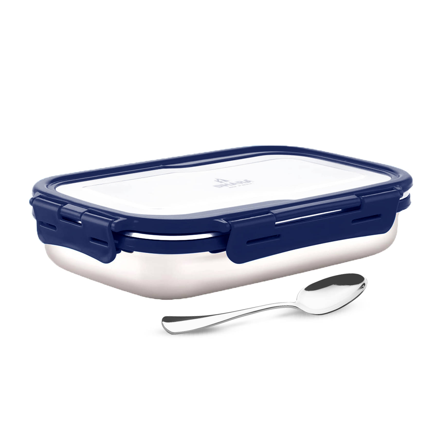 Dhara Stainless Steel Blaze 900 ml Navy Blue Stainless Steel Lunch Box 1 - Container ( Pack of 1 ) Dhara Stainless Steel Blaze 900 ml Navy Blue Stainless Steel Lunch Box 1 - Container ( Pack of 1 )