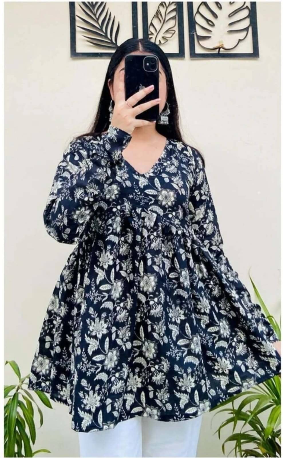GURU TEXTILE Women Rayon Printed A-line Kurti ( Black ) GURU TEXTILE Women Rayon Printed A-line Kurti ( Black )