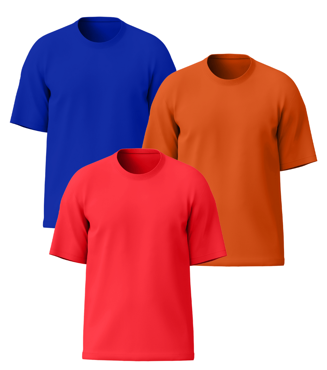     			Leotude Men Cotton Blend Oversized Fit Solid T-Shirt ( Multicolor3 )