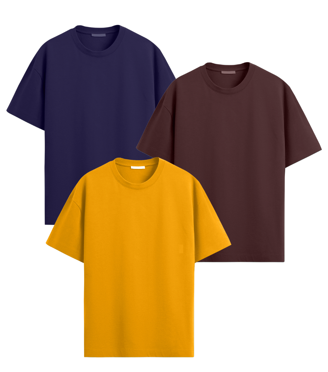 Leotude Men Cotton Blend Oversized Fit Solid T-Shirt ( Multicolor5 )