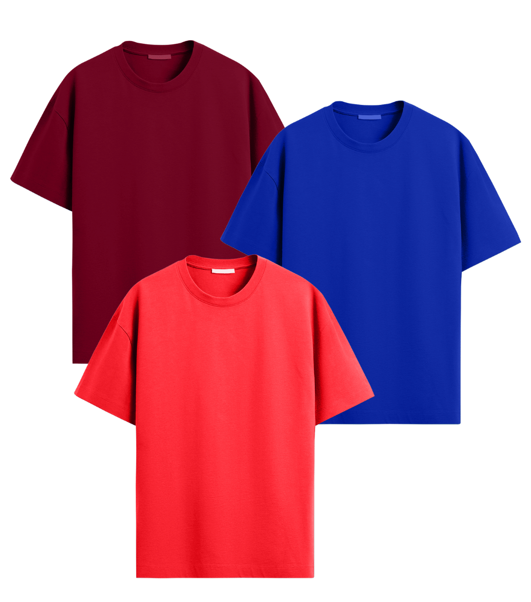 Leotude Men Cotton Blend Oversized Fit Solid T-Shirt ( Multicolor2 ) Leotude Men Cotton Blend Oversized Fit Solid T-Shirt ( Multicolor2 )