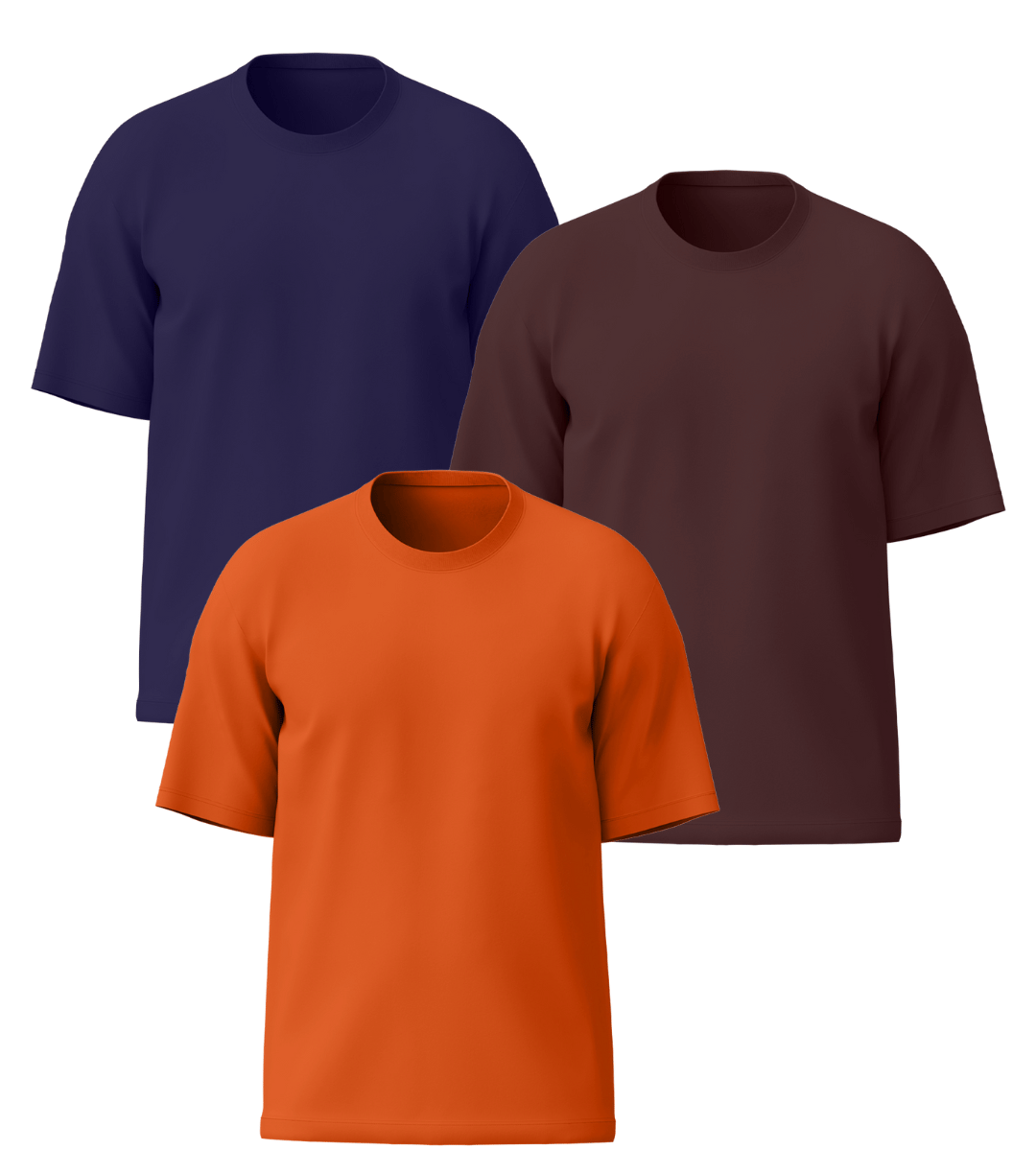     			Leotude Men Cotton Blend Oversized Fit Solid T-Shirt ( Multicolor7 )