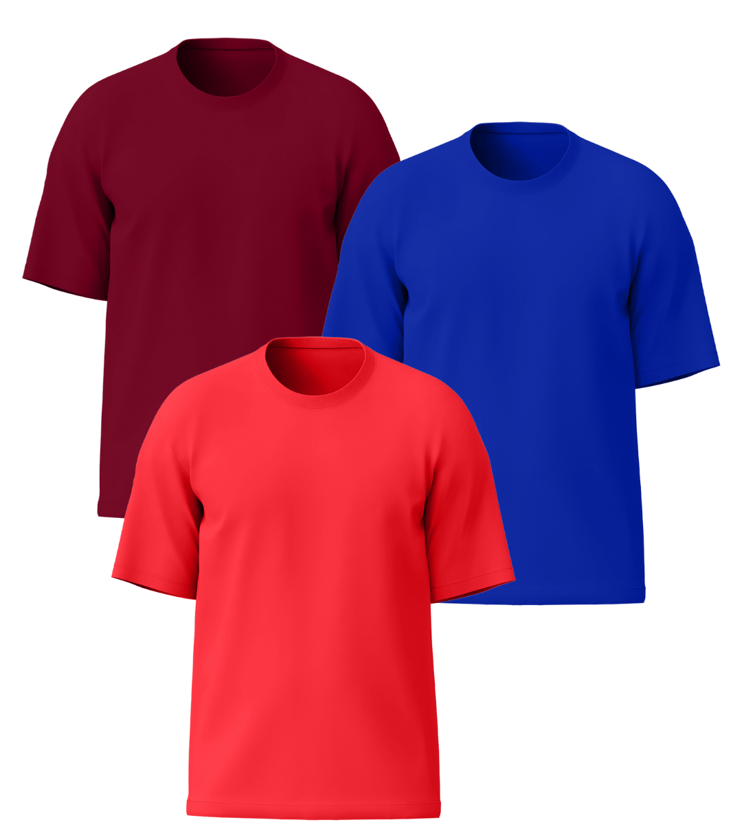 Leotude Men Cotton Blend Oversized Fit Solid T-Shirt ( Multicolor2 ) Leotude Men Cotton Blend Oversized Fit Solid T-Shirt ( Multicolor2 )