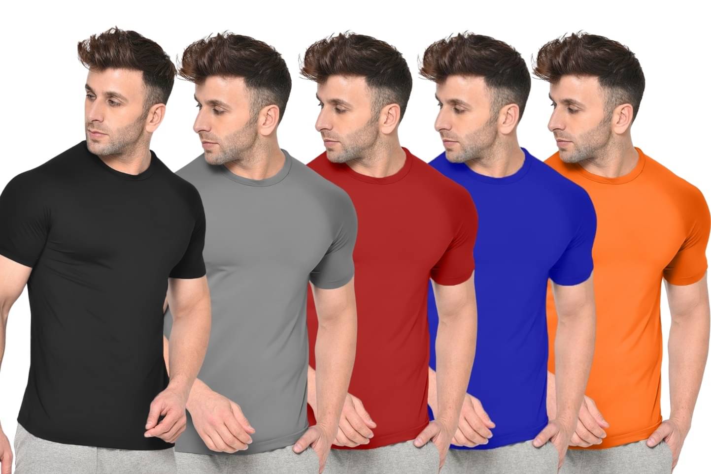     			Leotude Men Polyester Regular Fit Solid T-Shirt ( Multicolor2 )