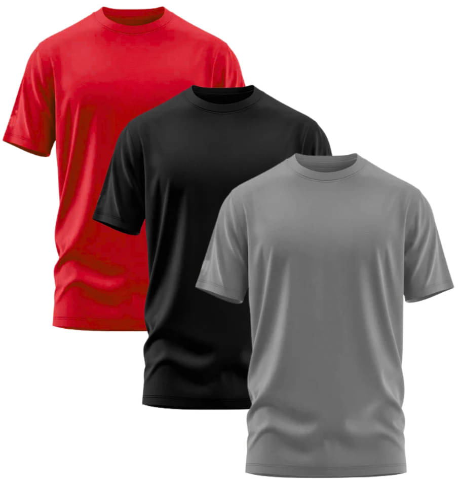     			Leotude Men Polyester Regular Fit Solid T-Shirt ( Multicolor2 )