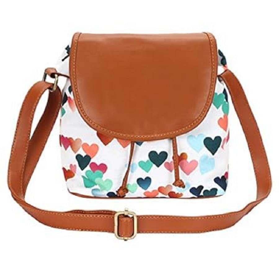     			Lychee Bags Sling Bag Canvas Set of 1 ( White )