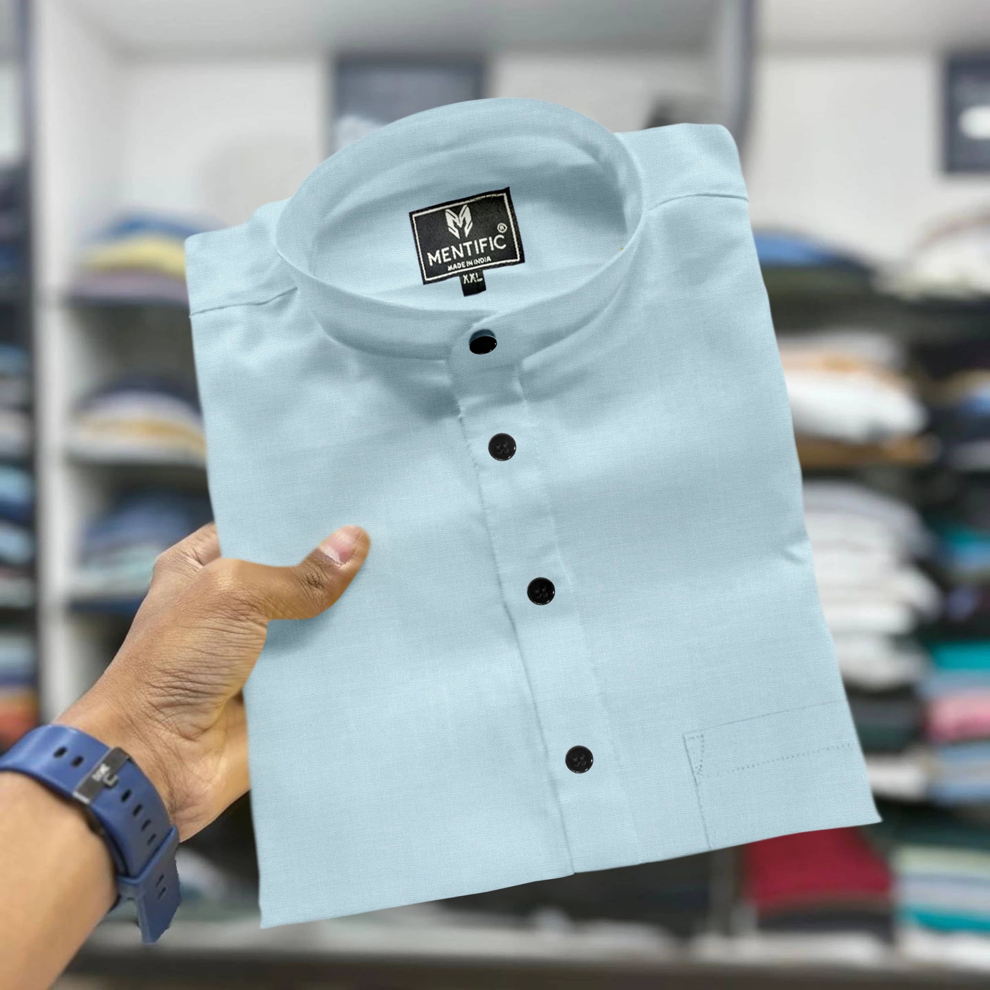 MENTIFIC SKY Blue Cotton Blend Men's Regular Kurta ( Pack of 1 ) - Kurtas & Kurta Sets | Buy online on ZillyBuy